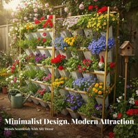 Multi-Tier Floral Container Stand Foldable Business Display Space-Saving Garden Furniture for &bazaar Vendors, Plant Lovers, Balcony, Patio