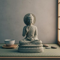 Spiritual Decor Buddha Statue Peaceful and Calming Resin Buddha Figurine Excellent Gift Idea Zen Meditation Statue Detailed Craftsmanship for Meditators, Mindful Movement Practitioners, Tea Room, Office Desk