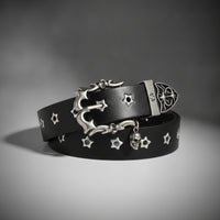 Classic Belt with Star Studs Rock Icon Belt Punk Goth for Concerts