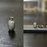 Model Gas Cylinder 1/64 Scale Gas Cylinder Model Distressed Ornament for Tabletop Layout