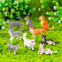 9 Pieces Miniature Cat Figurine Collectible Cat Figurine Compact Toy for Shelf Styling, Craft Scenes, Model Collections