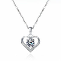 Sparkling Zirconia Heart Charm Necklace Romantic Necklace Gift Set Adjustable Chain Preserved Blossom Gift Set Long Lasting for Women, Girlfriend, Wife, Valentine's Day, Anniversary, Birthday