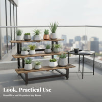 Anti 3-Tier Planter Shelf Rust-Proof Plant Stand Multi-Tiered Design Flower Rack Heavy-Duty for Gardeners, Florists, Homeowners, Balcony, Patio, Living Room
