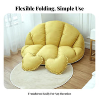 Foldable Design Oversized Lazy Sofa Space-Saving Round Convertible Lounger Cushiony and Comfortable Floor Chair heavenlyLike Comfort for College Students, Homeowners, Apartment, Lounge Area, Reading Nook, Playroom