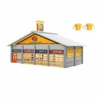 Detailed Scenery 1:87 Scale Car Repair Shop Realistic Details HO Scale Model Kit Requires Assembly Miniature Garage Building Kit High Imitation Decoration for Hobbyists, Adults, Sand Table Displays