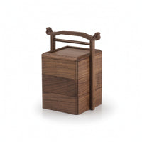 Three Layer Snack Holder Portable Wooden Box with Handle Organized Snack Container with Compartments for Living Room