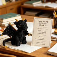 Emotional Support Dragon Pocket Companion - Handmade Knitted Plush