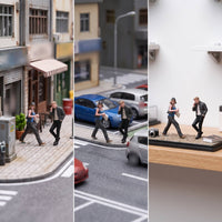 2 Pieces Pedestrian Figures Realistic 1:64 Scale Figures Tiny Miniature Figure for Collectors
