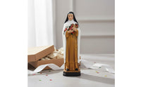 Decorative Gift Nun Holding Flowers Figure Serene Design Nun Figurine Highly Detailed Catholic Collectible Figure for Collectors, Church, Mantelpiece, Bookshelf, Desk