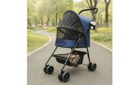 Foldable Pet Stroller with Cup Holder Breathable Pet Stroller with Storage Basket Lightweight Collapsible for Small Dogs, Cats, Outdoor Walks, Travel