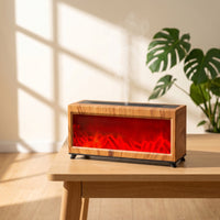 USB-C Powered Tabletop Humidifier with Flame Effect Non-Slip Fireplace Flame Dispenser Color Changing Fireplace Humidifier High-Frequency for Office Workers, Light Sleepers, Bedroom, Living Room