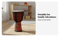 Easy to Learn children's Djembe Portable Musical Toy Learning Instrument Hand Percussion Lightweight for Beginners, Toddlers, Music Lovers, Kindergarten, Playroom, Parties, Festivals