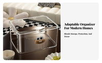 Clear Lidded Organizer Large Capacity Clear Cosmetic Case Stackable Design
