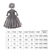 Gothic Dress with Hat Layered Costume Dress Black Undead Costume for Girls, Halloween, Cosplay, Theatre
