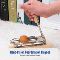 Montessori Kitchen Play Tools Set, Pretend Food, Fruit Peeler, Juice Squeezer, Nut Cracker, Cutting Board, Hands-On Activity,