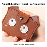 Cat Change Purse PU Leather Feline Card Holder Compact Size Small Cat Wallet for Women, Students, Daily Use, Shopping, Handbag Organization
