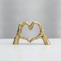 Skeleton Heart Hands Sculpture Gothic Skeleton Statue Love Ornament Figurine Tabletop for Collectors, Home Office