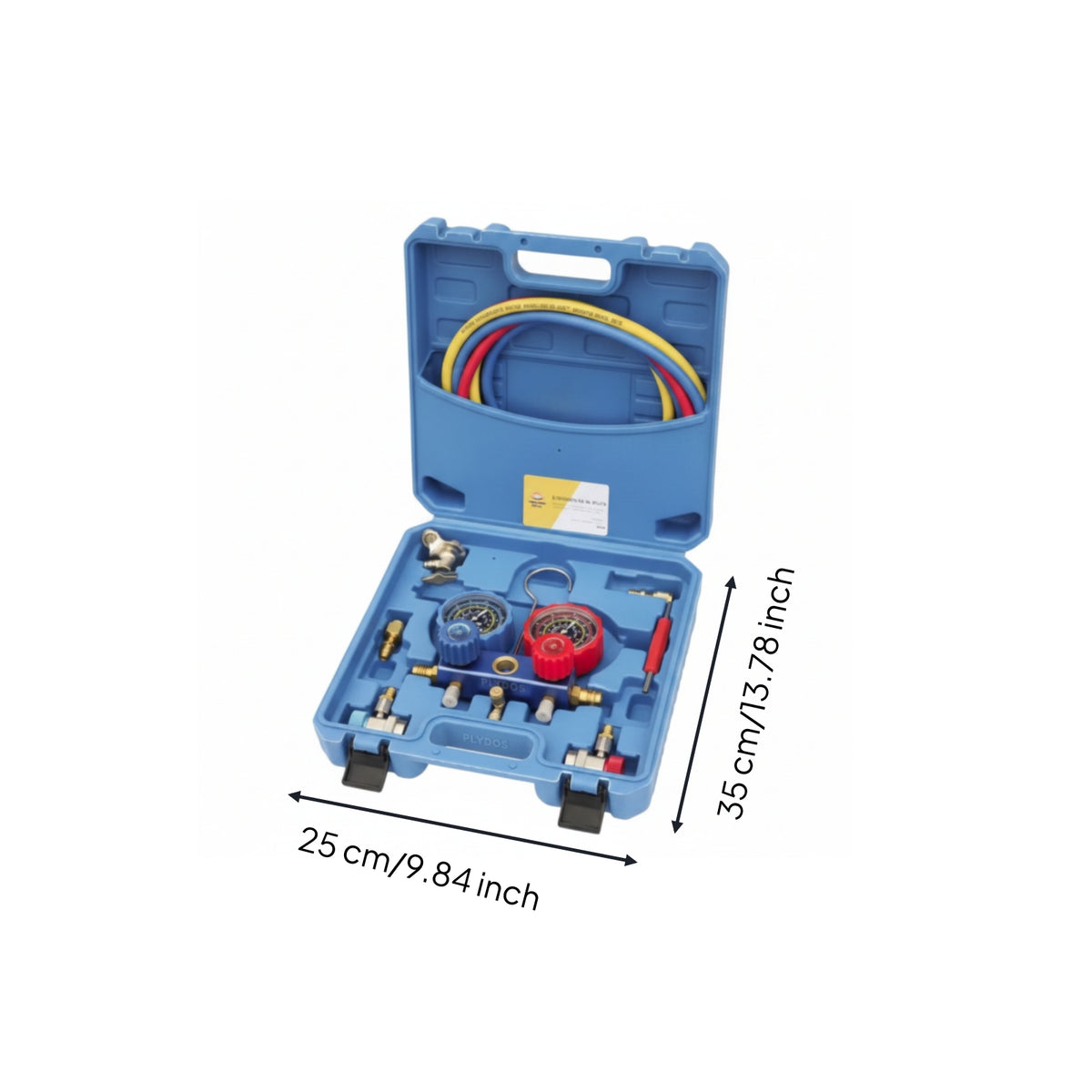 Gauge Set with Storage Case Accurate Gauge Set with Case Shock-Resistant Tool Kit for Air-Conditioning Service