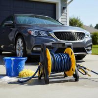 Ergonomic Design Garden Hose Reel Cart Easy Mobility Water Hose Reel Heavy Duty for Car Washing, Yard, Patio
