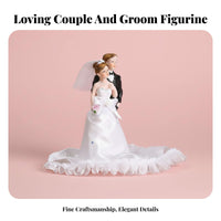 Memorable Keepsake Bride and Groom Cake Topper Ready-to-Gift Resin Wedding Couple Statue Long-Lasting for Newlyweds, Couples