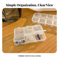 Miniature compartment Box Transparent Jewelry Container Anti-Oxidation for Handbag