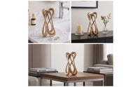 Abstract Sculpture with Curved Loop Modern Tabletop Sculpture with Curved Loop Textured Tabletop Ornament for Bookshelf