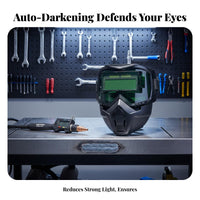 Auto Darkening Metalworking Helmet Glare Reduction Auto-Darkening Metalworking Helmet Welder Hood Adjustable Headband