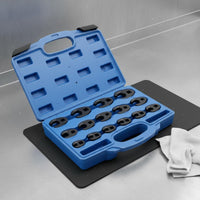 15 Pieces Oil Line Use Metric Flare Nut Wrench Set Tight Space Reach Crowfoot Wrench Set Mirror Polished Hand Tool for Technicians