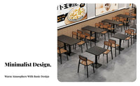 Commercial Grade Restaurant Table and Chair Set Thickened Tabletop Restaurant Dining Set Stable Structure Quick-Service Dining Furniture Easy to Clean for Cafe Owners, Homeowners, Snack Bar, Cafe, Banquet Hall, Kitchen
