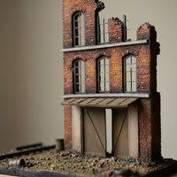 Factory Facade with Base Resin Scenery Weathered for Modelers