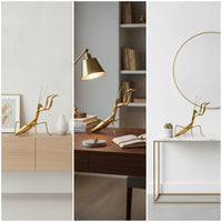 Decorative Gold Creature Figurine Detailed Texture Praying Creature Figurine for Living Room