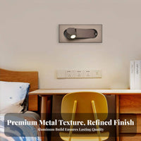 Minimalist Design LED Bedside Wall Lamp Energy Saving Recessed Headboard Light Integrated Push Switch Recessed Reading Light Focused Beam for Hotel Guests, Homeowners, Students, Bedroom, Study Room
