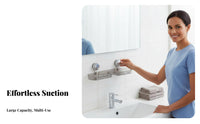 Suction Cup Faucet Shelf Waterproof Wall Mounted Faucet Rack Repositionable Drill Sink Organizer for Renters, Washroom, Washstand, Kitchen