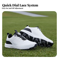 Waterproof Golf Shoes Microfiber Leather Upper Cleatless Golf Shoes Anti-Slip Sole Athletic Footwear for Athletes, Driving Range, Outdoor, Casual Wear