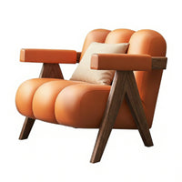 Retro Design Single seat Armchair Wabi-Sabi Aesthetic Lounge Chair Minimalist design Indoor Furniture Designer Inspired for Apartment Dwellers, Homeowners, Readers, Living Room, Bedroom, perusing corner, Home Office