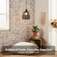 Rattan Pendant Light Tranquil Design Woven Pendant Lampshade Japanese Design Rattan Hanging Lamp for Teahouse, Restaurant, Dining Room