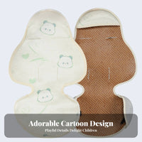 Ice-Silk Fabric Reversible Stroller Cushion Contoured Stroller Liner Pad Bound Edges Reversible Baby Seat Liner Lightweight for Toddlers