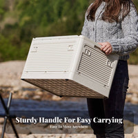 foldable Utility Crate Foldable Design foldable Lidded Box Large Capacity Camping Container for Car Owners, Homeowners, Campsite, Travel, outdoor dining