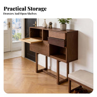 Nordic Design Rattan Door Sideboard Wabi-Sabi Aesthetic Console Table Minimalist aesthetic Accent Cabinet Woven Front for Interior Designers, Homeowners, Renters, Entryway, Hallway, Dining Room, Bedroom