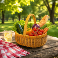 Multipurpose Woven Hand Basket Multiuse Fruit Basket Portable Household Storage Handmade for Kitchen, Gift Display, Tabletop