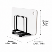 Metal Cutting Board Rack, Hygienic Board Storage for 3 Boards, Vertical Storage for Easy Kitchen Access, Minimalist Countertop Drainer