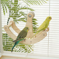 Bird Solid Wood Running Wheel for Parrot Exercise, Wooden Pet Bird Wheel, Cockatiel Toy and Parrot Enrichment, Indoor Bird Exercise Wheel