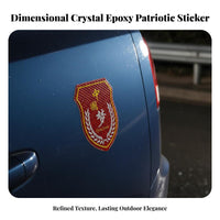 Scratch Cover Five-Star Red Flag Car Badge Strong Chinese Flag Car Sticker Waterproof for Patriots, Truck Owners, Night Driving