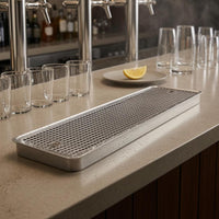 stainless steel Beer Drips Tray Raised Rims Serving Ware Rounded Corners