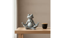 Meditating Frog Statue Resin Meditation Frog Figurine Cute for Desk, Bookshelf