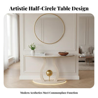 Light Luxury design Arched Base Console Minimalist Design Curved Base Table Slim silhouette Home Furniture Multi-Functional for Interior Designers, Apartment Dwellers, Entryway, Hallway, Living Room, Behind Couch