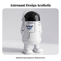 Astronaut-Shaped Bin Glossy Home Storage Wide Footprint