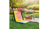 Folding Beach Chair Foldable Portable Ground Seat with Back Support Outdoor Furniture for Camping, Picnic