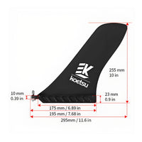 Curved Replacement Tail Fin Quick-Release Board Fin with Mounting Hardware Screw-in No-Tool Installation for Paddleboarders