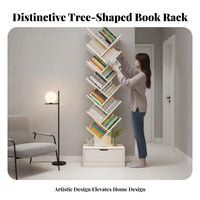 Narrow silhouette Tree-Shaped bookshelf Space-Saving bookshelf space-efficient Size Storage Rack Sturdy Construction for Apartment Dwellers, Students, Office Workers, Small Spaces, Dorm Room, Bedroom